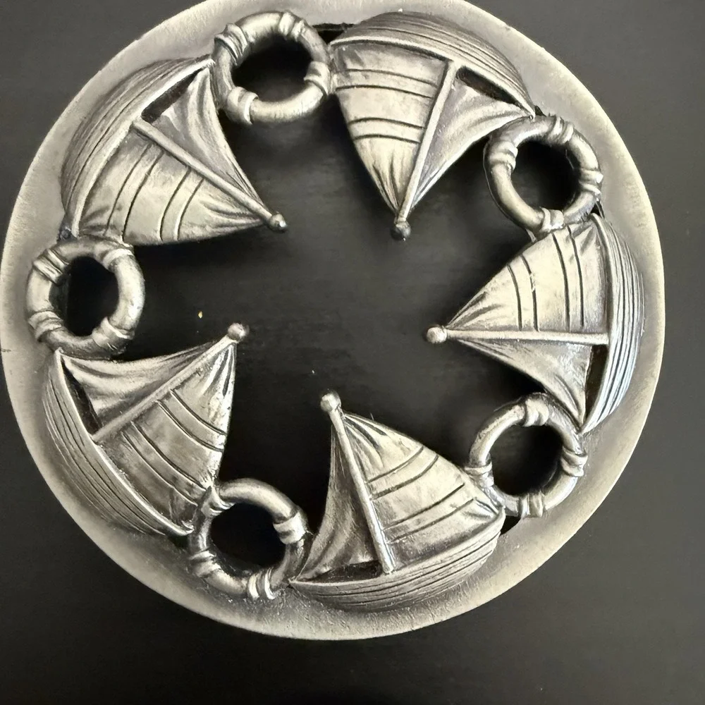 (6) Yankee Candle Metal Lid Jar Ring Topper Sailboats‎ Lemon Berries Home Design
